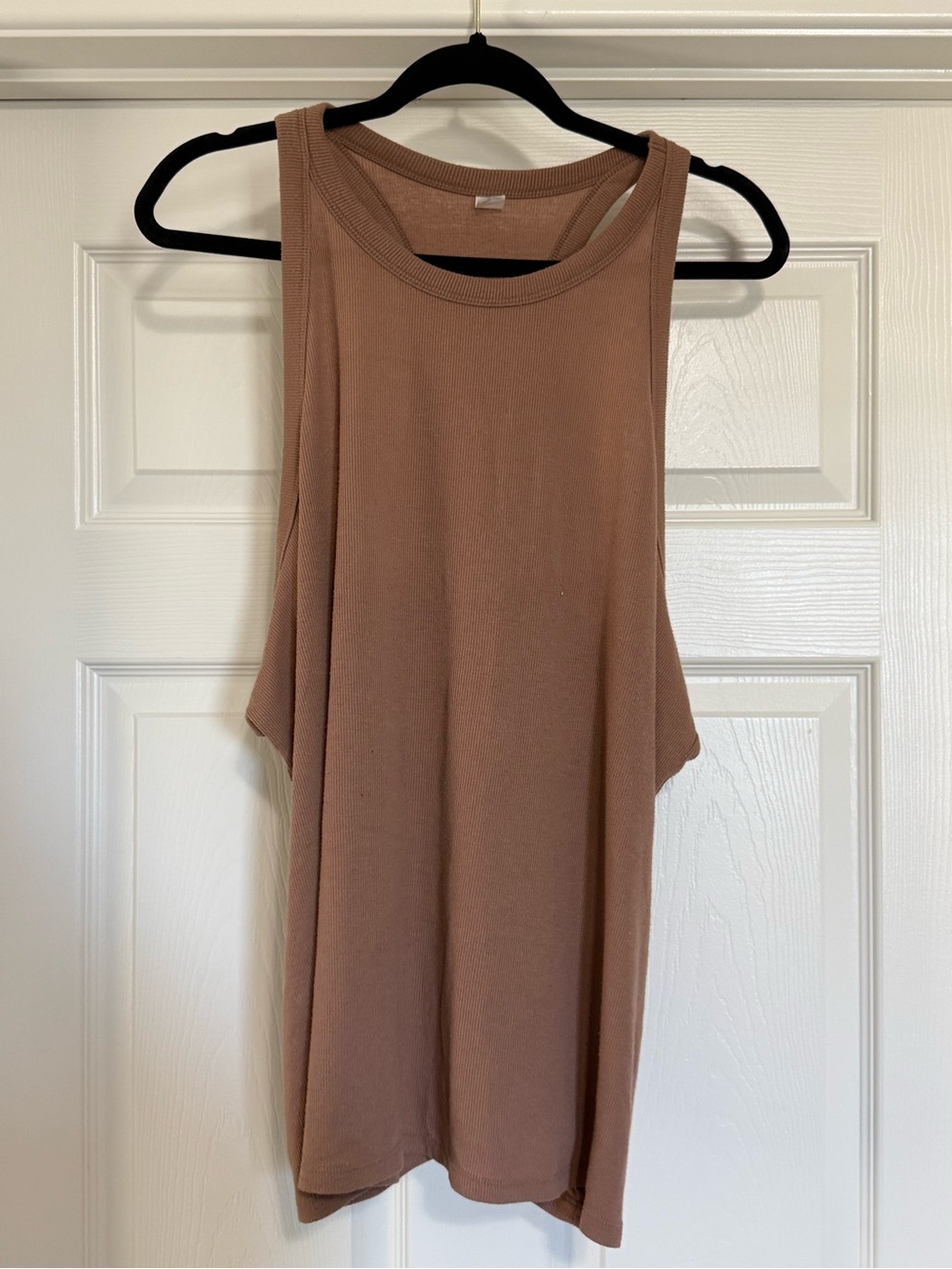 Old Navy Go-Dry Ribbed High Neck Racerback Tank Top XXL Taupe/ Light Brown